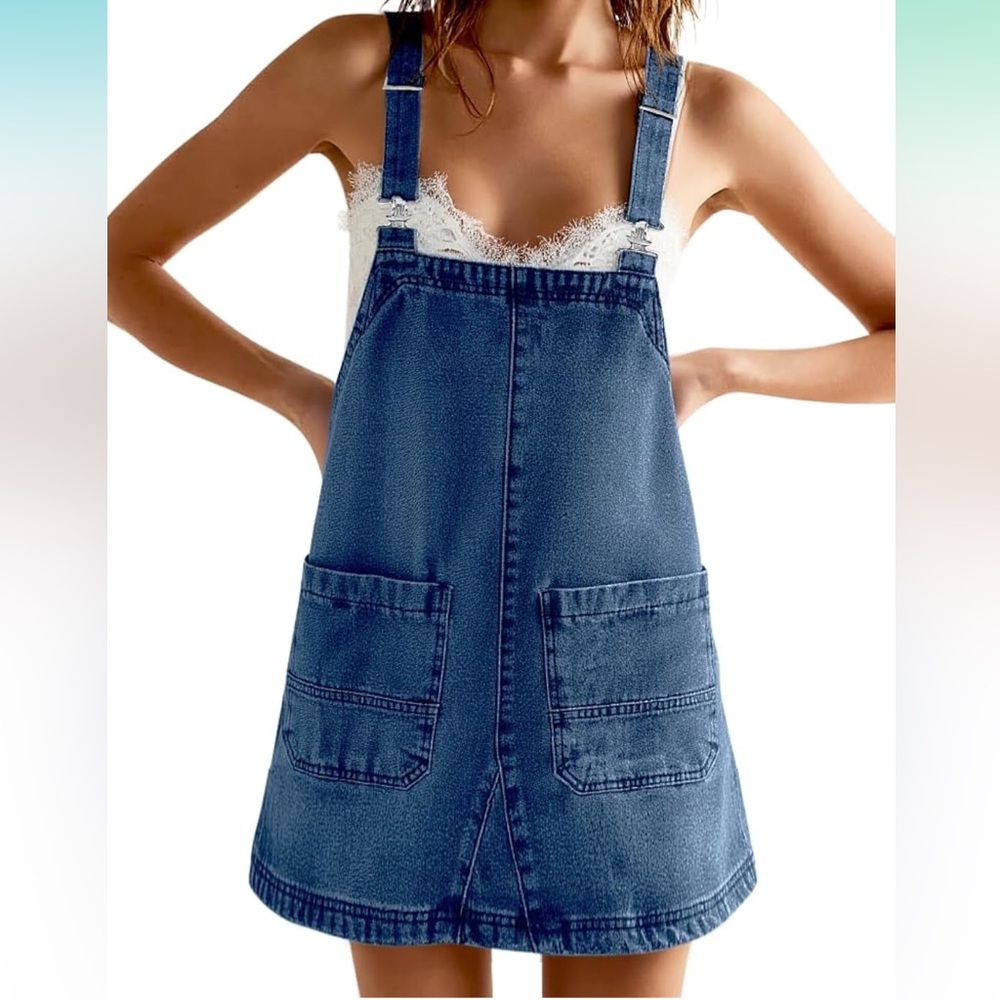 Blue Denim Overall MINI Dress
